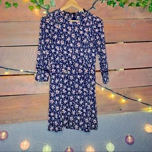 H&M Divided dress. Long sleeve. Black with pink flower print. Mini.